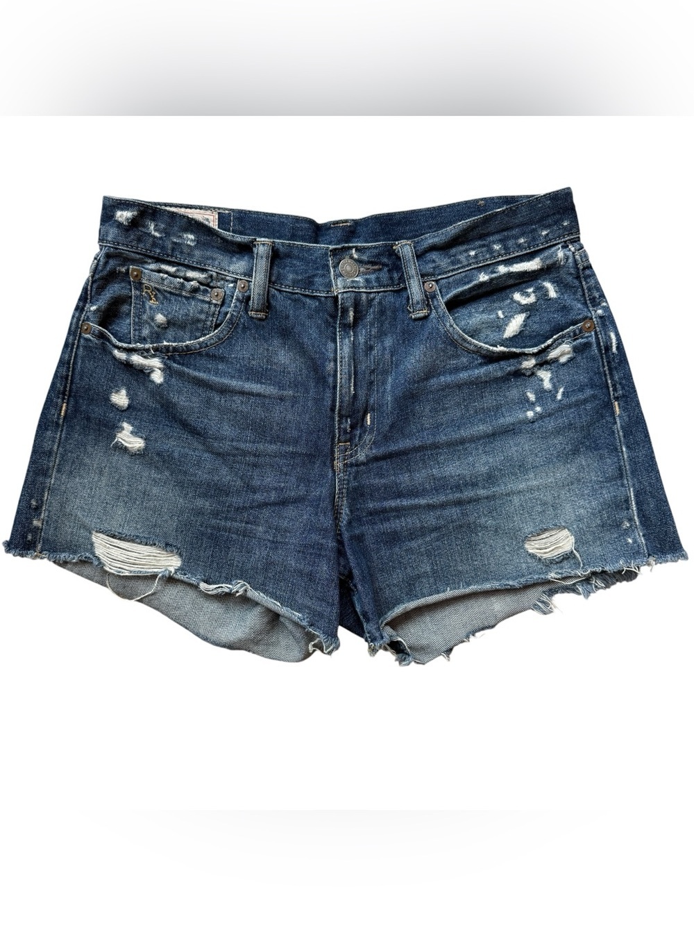 Polo Ralph Lauren Crosby Distressed Denim Cutoff Shorts Raw Hem Boho Festival 27